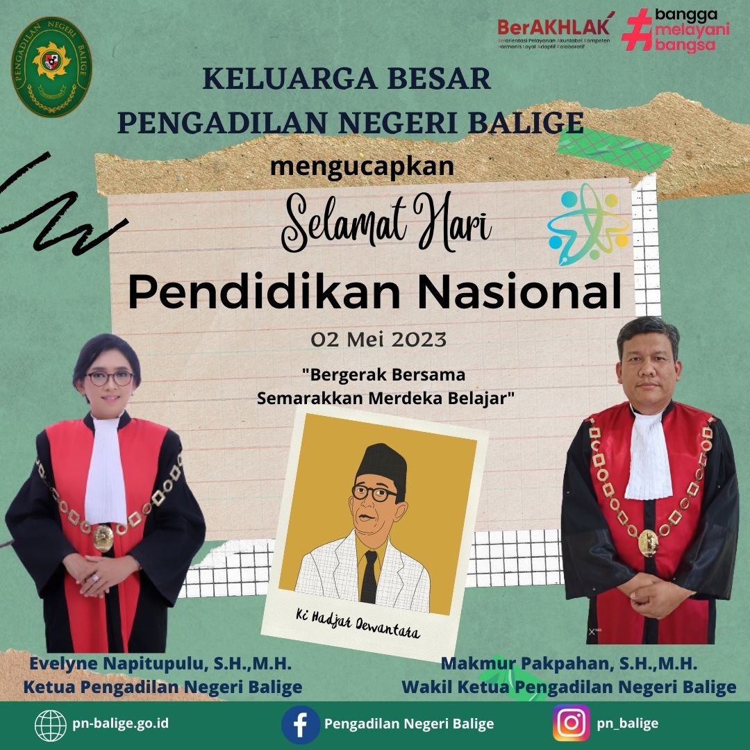 Selamat memperingati Hari Pendidikan Nasional 02 Mei 2023.